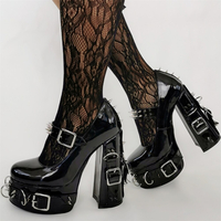 Gothic Black Rivet Cosplay Pumps - Thumbnail 2