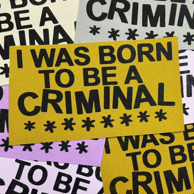BORN CRIMINAL canvas patch