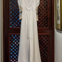 Simple Sheath Lace Long Sleeve Beach Boho Wedding Dress Bridal Dress - Thumbnail 3