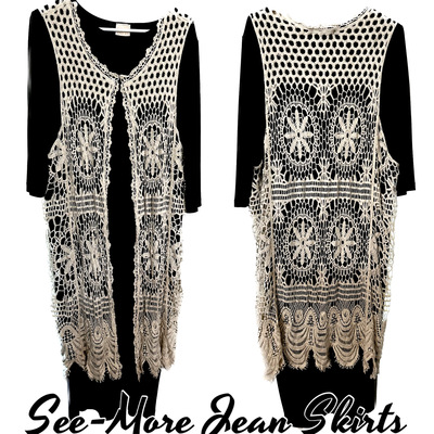 CROCHET LAYERING VEST-CREAM