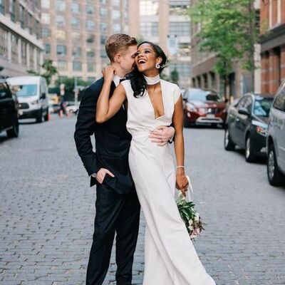 Simple sheath high neck cutout beach boho wedding jumpsuit bridal jumpsuits