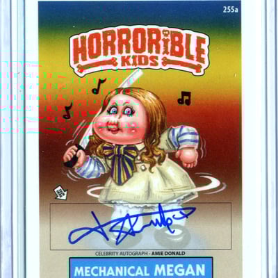 Mechanical megan horrorible kids amie donald - celebrity auto card