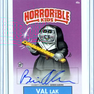 Val lak horrorible kids bonnie aarons - celebrity auto card