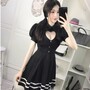 New sexy love open-chest lapel short-sleeved dress-1