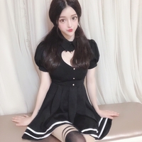 New sexy love open-chest lapel short-sleeved dress - Thumbnail 4