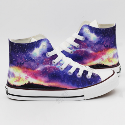 New cosmic starry sky hand painted shoes - Thumbnail 4