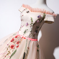 Cute Tulle Lace Long Prom Dress, A-Line Off Shoulder Evening Dress,1576 - Thumbnail 2