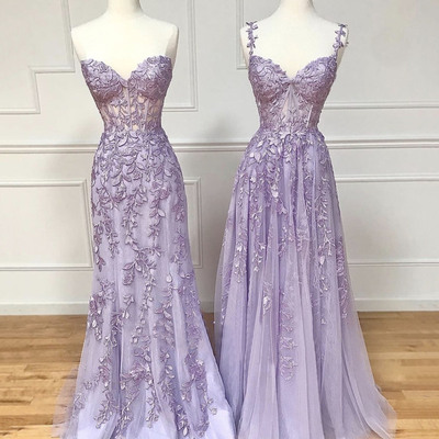 Purple lace long prom dress,elegant prom dress,party dress,graduation prom dress,1578