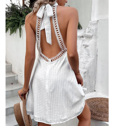 Fashion Sexy Sleeveless White Dress
