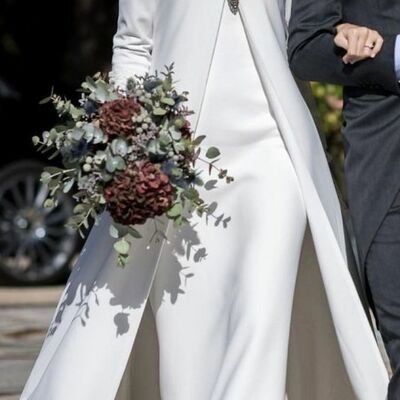 Chiffon long sleeve simple wedding dress bridal dress