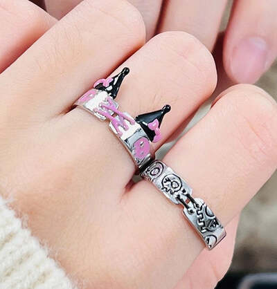 2pcs Cute Kuromi Ring Set