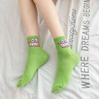 Cute Pink Alligator Green Socks - Thumbnail 1