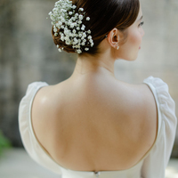 Simple Chiffon Long Sleeve Tea-length Beach Boho Wedding Dress Bridal Dress - Thumbnail 1