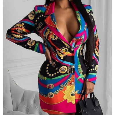 Casual printed long sleeved dress