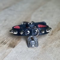 1-row short british studs lil’ d-ring wristband - Thumbnail 5