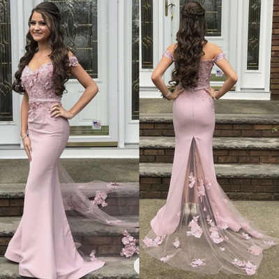 Off Shoulder Prom Dresses Mermaid with Lace