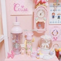 Swimmer girl wall clock wall hanging clock bedroom alarm clock - Thumbnail 1