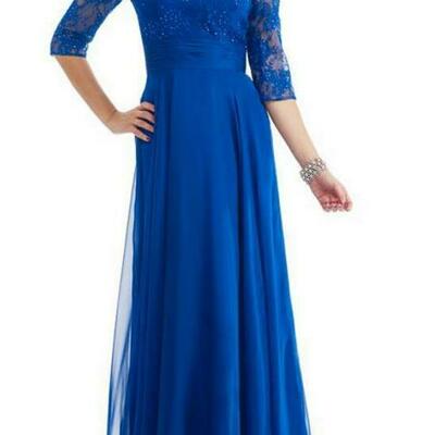  sheath fashion mother of the bride/groom dresses bateau 3/4 long sleeve a-line floor length beads