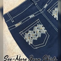 CHELSEA MID LENGTH DARK DENIM SKIRT - Thumbnail 2