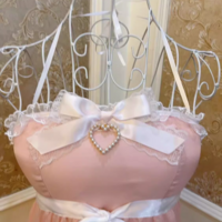 Sweetheart Princess Romantic Pink Vintage Coquette White Ribbon Strap Tank Top Camisole - Thumbnail 3