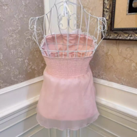 Sweetheart Princess Romantic Pink Vintage Coquette White Ribbon Strap Tank Top Camisole - Thumbnail 5