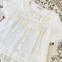 Original with sweet and cute chiffon bottoming shirt women tops - Thumbnail 4