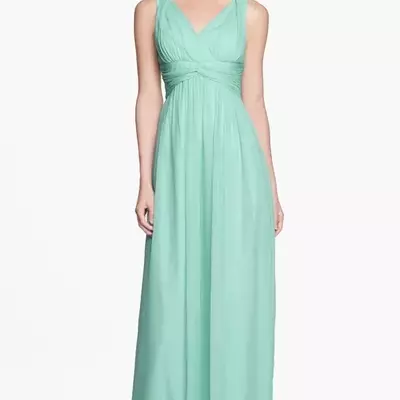 Mint green a line chiffon mother of the bride/groom dress - Thumbnail 5