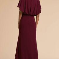 Burgundy Wine Red Chiffon Mother of the Bride/Groom Dress - Thumbnail 1