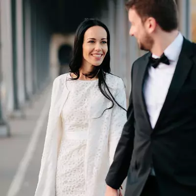 Simple lace long sleeve with jacket mini short wedding dress bridal dress