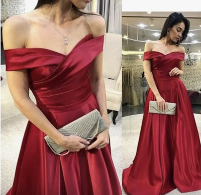 Red Prom Dresses Off Shoulder for Women