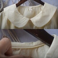 High-quality hand-pleated tie bow French doll collar loose blouses - Thumbnail 4