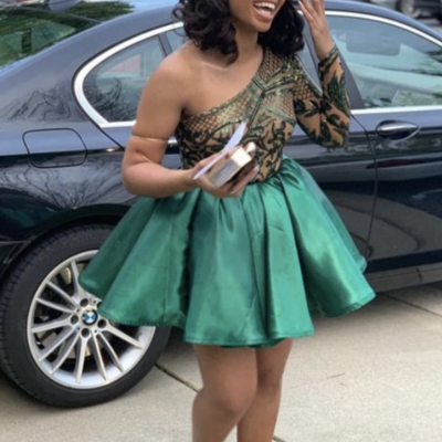 Single length homecoming dresses green - Thumbnail 1