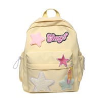 New fashion large-capacity five-pointed star pink iridescent macaron backpack - Thumbnail 5