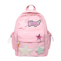 New fashion large-capacity five-pointed star pink iridescent macaron backpack - Thumbnail 7