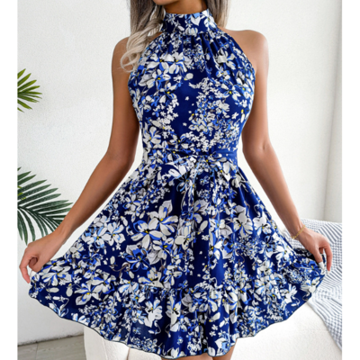 Women's temperament ruffled floral dress