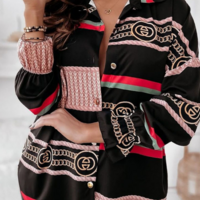 Elegant Temperament Long Sleeve Printed Shirt - Thumbnail 2