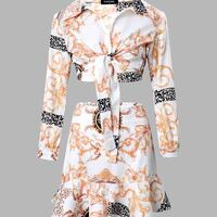 Women's printed Long Sleeve Two piece set - Thumbnail 3