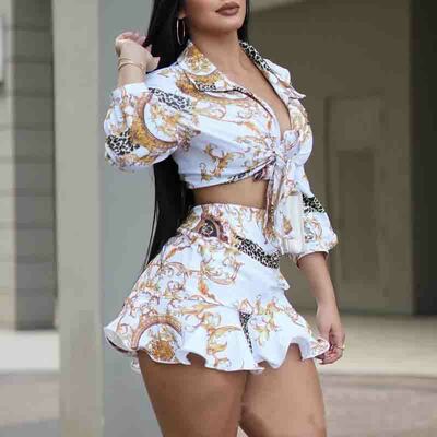 Women's printed Long Sleeve Two piece set