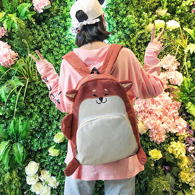 Harajuku animal pug dog backpack school bag