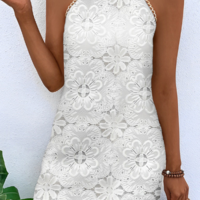 Women Sexy White Sleeveless Dress - Thumbnail 2