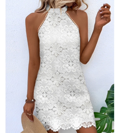 Women Sexy White Sleeveless Dress