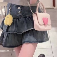 New style high waist lace cake skirt denim skirt - Thumbnail 3