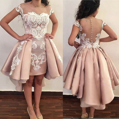 Homecoming Dresses Lace Off Shoulder Hi Low