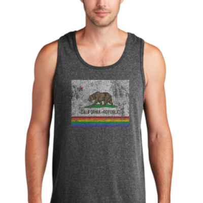 California rainbow flag tank top