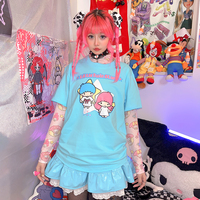 Harajuku sweet cartoon print T-shirt - Thumbnail 5