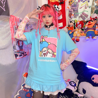 Harajuku sweet cartoon print T-shirt - Thumbnail 7