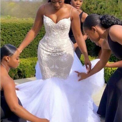 Elegant sheath lace wedding dress bridal dress