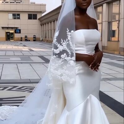 Elegant simple african wedding dress bridal dress