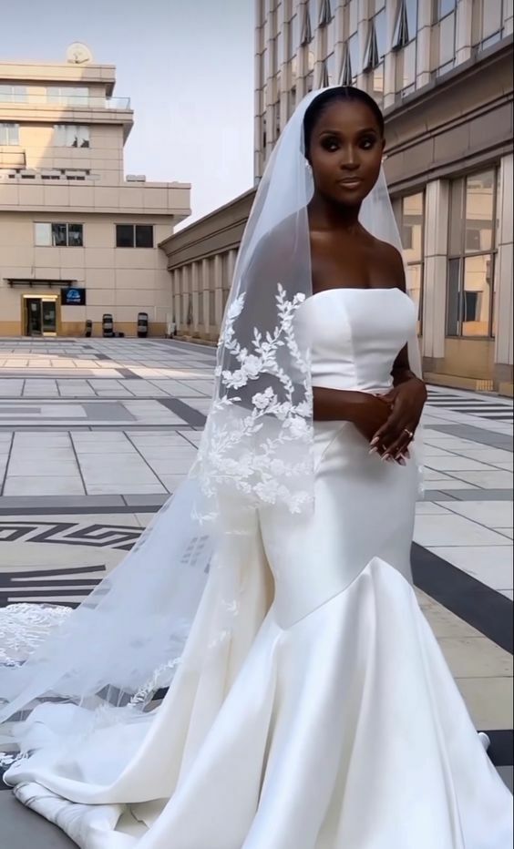 Elegant Simple African Wedding Dress Bridal Dress
