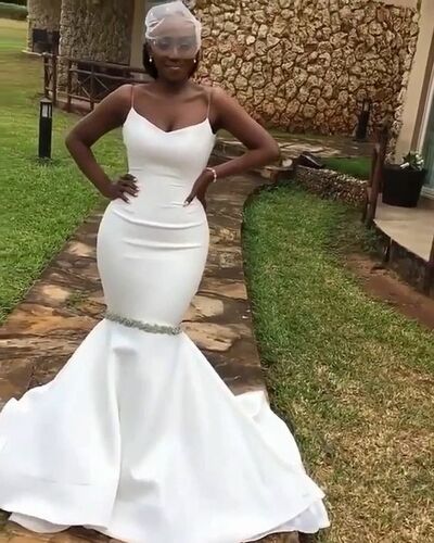Simple Mermaid African Wedding Dress Bridal Dress